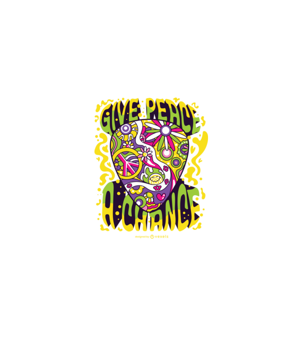 Hippie gitár pengető minta szürke pólón