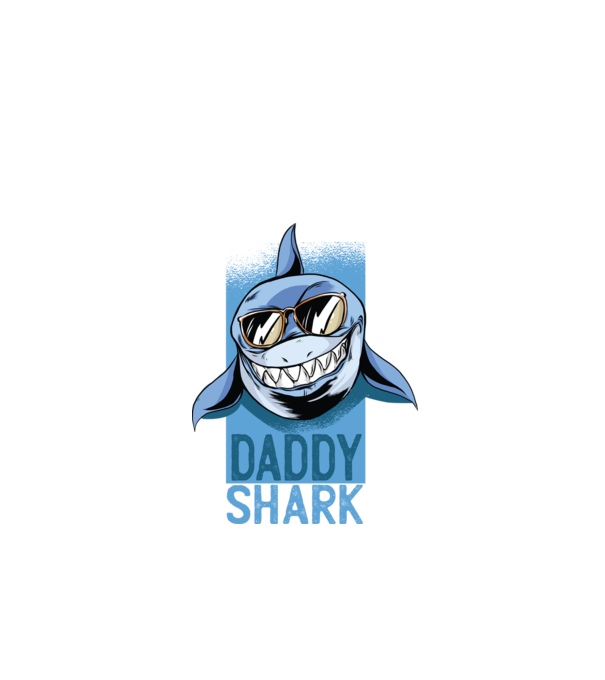 Daddy Shark Apának póló minta fekete pólón