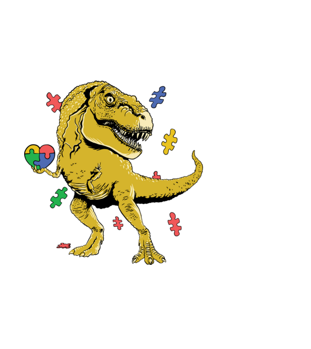 Trex Puzzle szívvel minta világoskék pólón