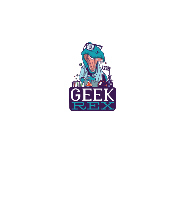 Geek Rex Dinoszaurusz póló minta türkiz pólón