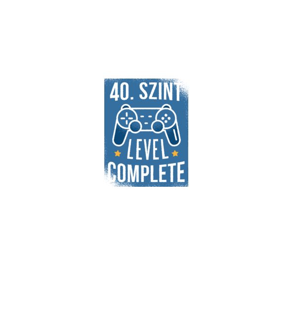 40. szint level completed minta fekete pólón