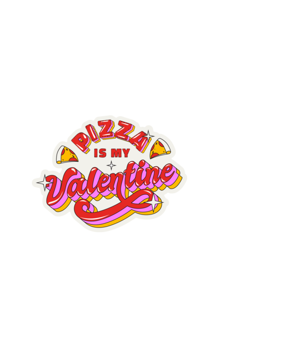 Pizza is my valentine minta fekete pólón