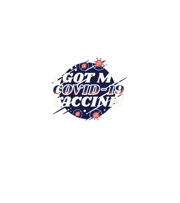 I got my Vaccine minta királykék pólón