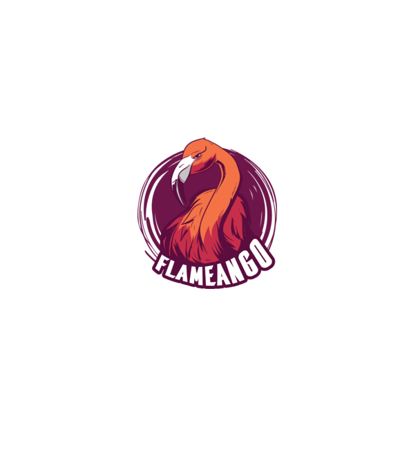 Flamingo minta fehér pólón