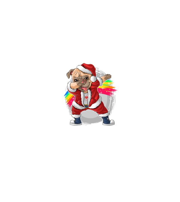 Santa Mopsz Mikulás minta fekete pólón