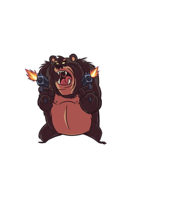 Pew Pew Madafakas Medve minta fehér pólón