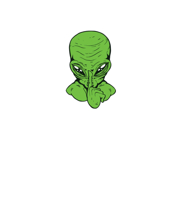 Alien Psszt minta fekete pólón