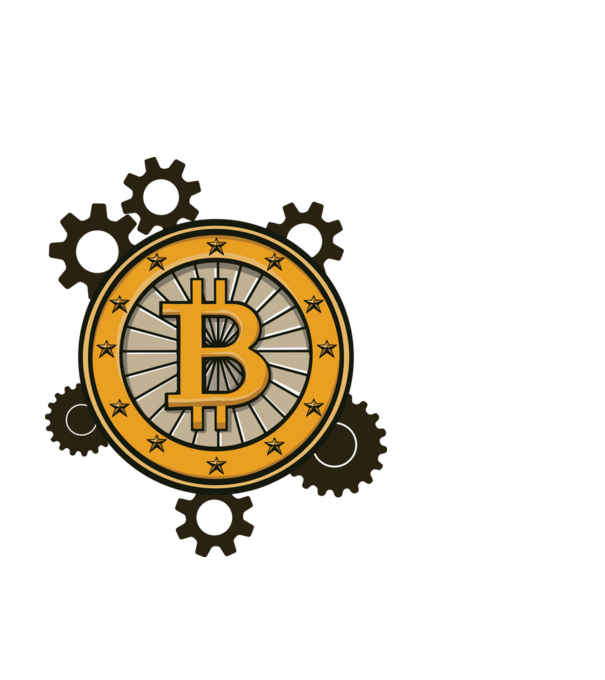 Bitcoin mechanika minta fehér pólón