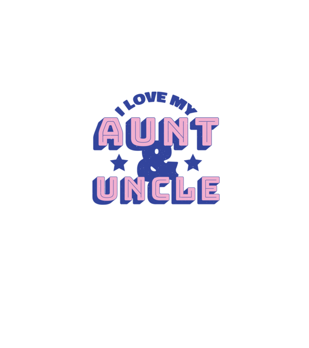 I Love My Aunt & Uncle minta farmerkék pólón