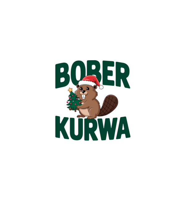 Bober Kurwa Karácsony - Vicces meme póló minta fehér pólón