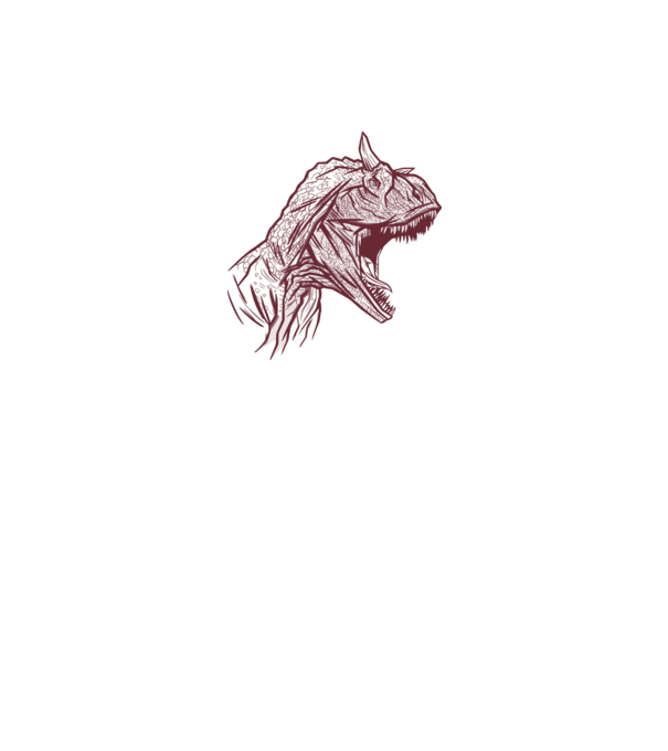 Carnotaurus minta fehér pólón