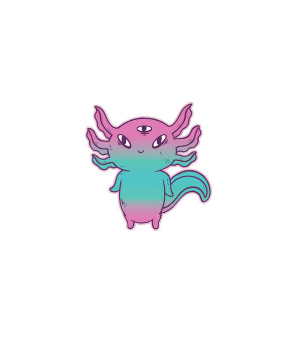 Cuki Axolotl minta fekete pólón