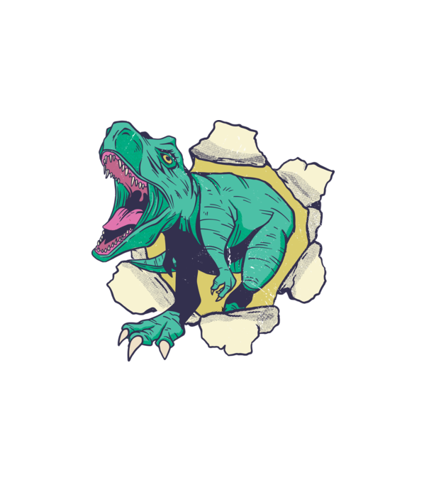 T-rex 3D minta fehér pólón