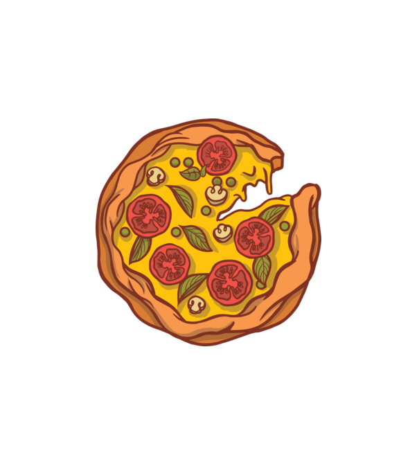 Pizza minta fehér pólón