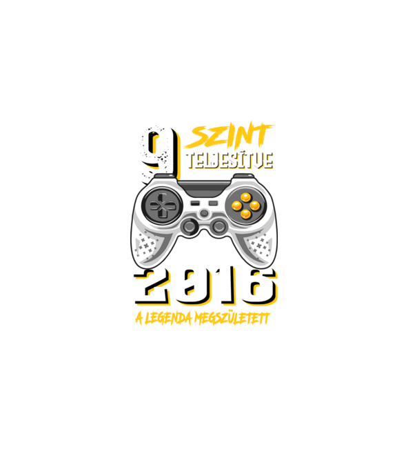 GAMER szint teljesítve 9. 2016 minta sötétkék pólón