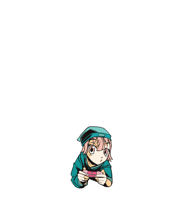Anime Gamer Lány minta fehér pólón