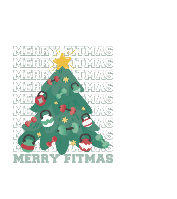 Merry Fitmas Karácsonyfa Fitness minta fehér pólón