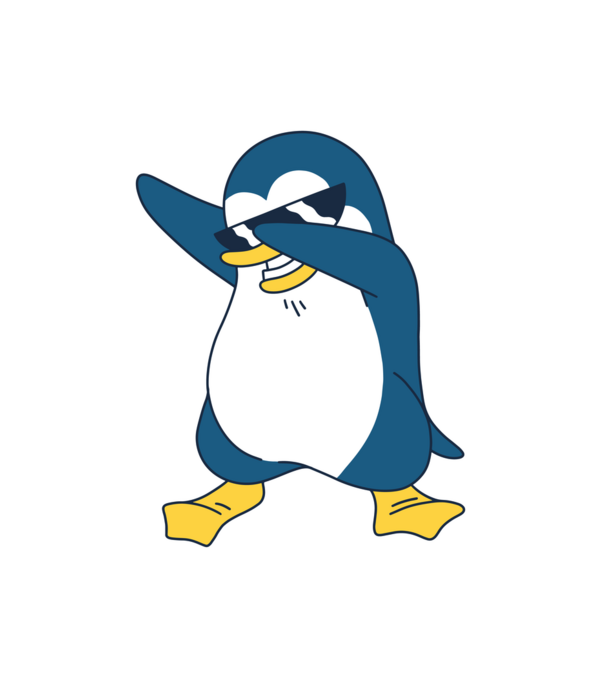 Dabelő pingvin minta fehér pólón