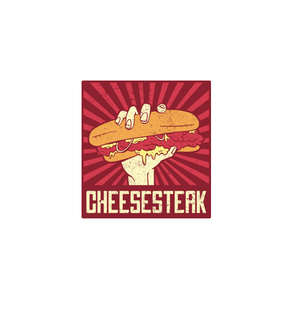 Sajt steak minta sötétkék pólón