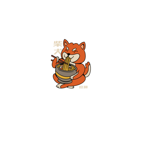 Shiba ramennel minta királykék pólón