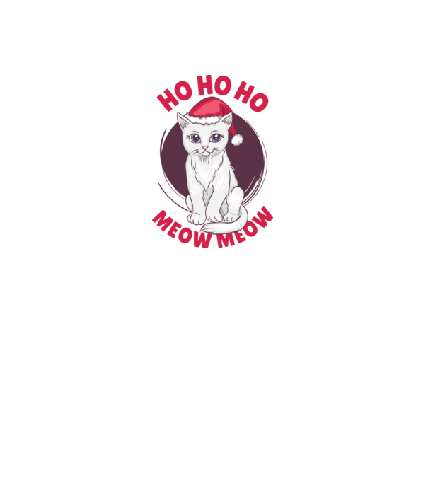 Ho Ho Ho Meow Meow Cicás Karácsony minta fehér pólón