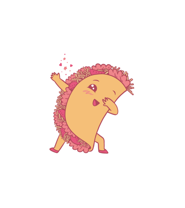 Kawaii Taco DAB minta fehér pólón