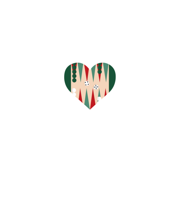 Backgammon minta fehér/piros pólón