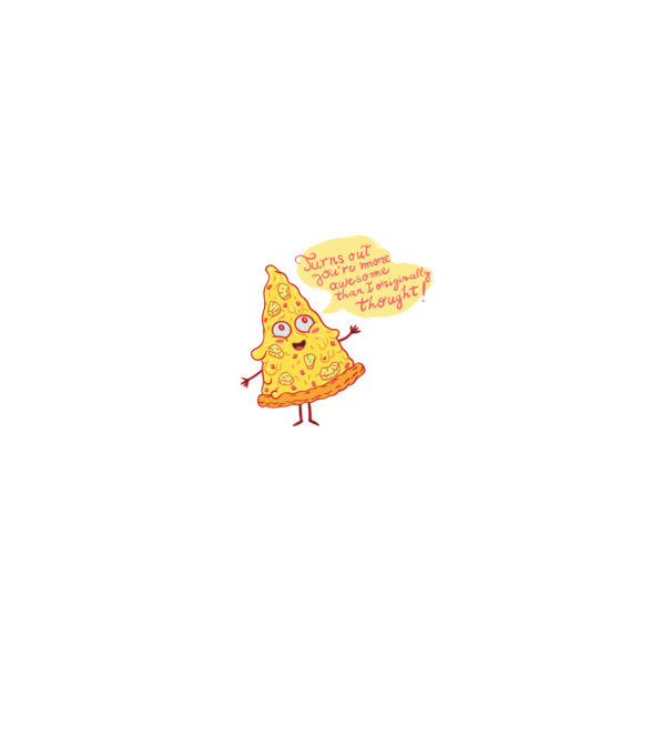 Ananászos pizza minta fehér/piros pólón