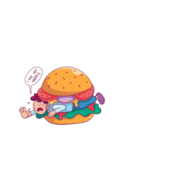 Burger Man minta fehér pólón