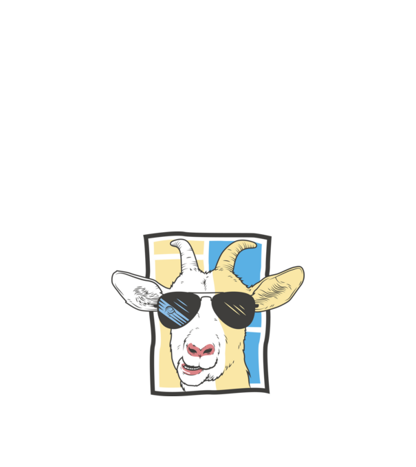 Goat With Sunglasses minta fehér pólón