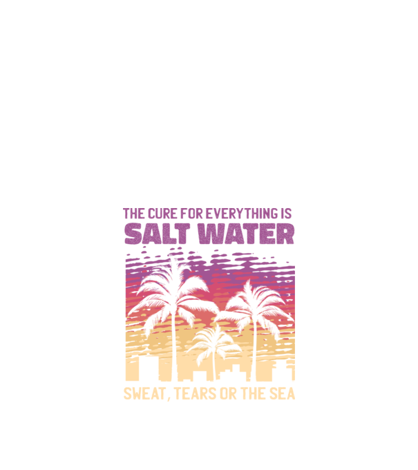 Retro Sunset - A sós víz a gyógyír mindenre minta fekete pólón