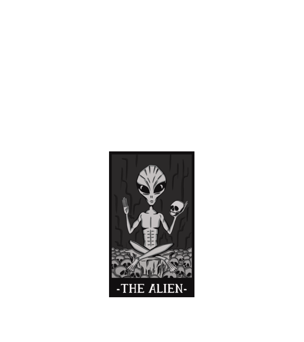 The Alien - Tarot kártya minta homokszín pólón