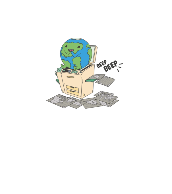 Earth Planet Scanner minta rózsaszín pólón