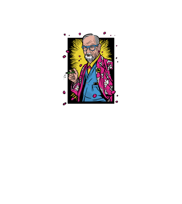 Sigmund Freud Filozófus minta fehér pólón