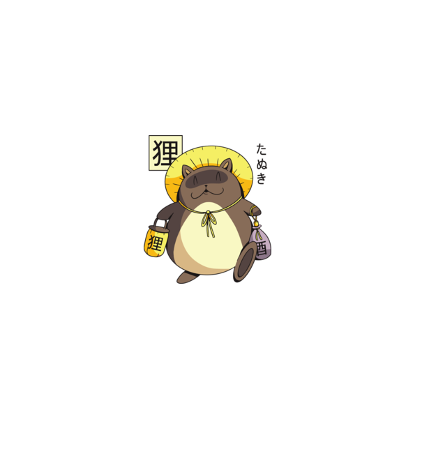 Tanuki Yokai minta piros pólón