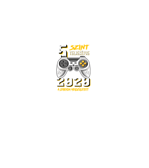 GAMER szint teljesítve 5. 2020 minta fekete pólón