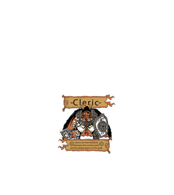 Fantasy Cleric minta fehér pólón
