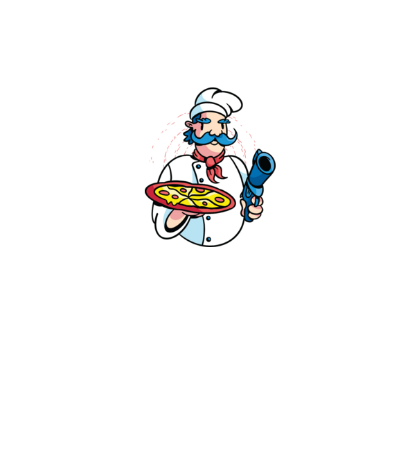 Veszélyes pizza minta szürke pólón