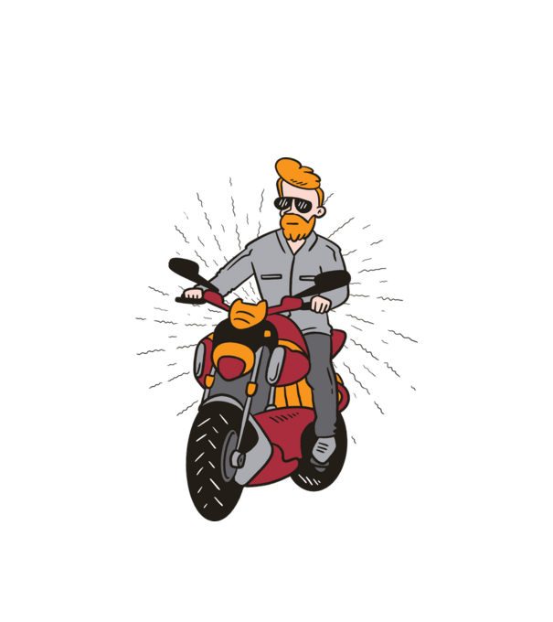 Motoros fickó minta fehér pólón
