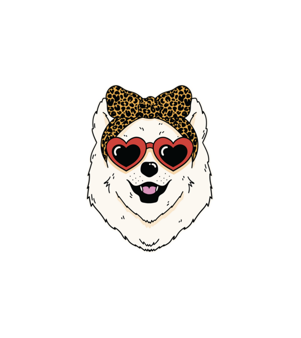 Samoyed minta fehér pólón