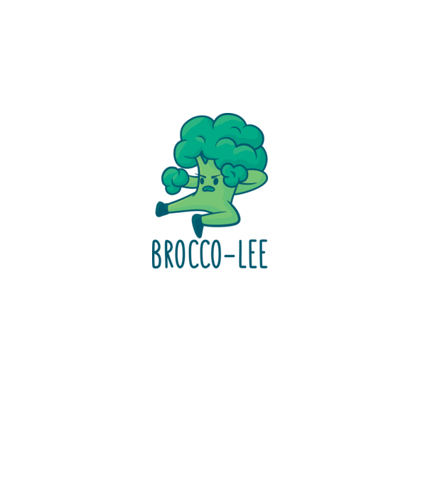 Brocco-Lee - Brokkoli Karate minta fehér pólón
