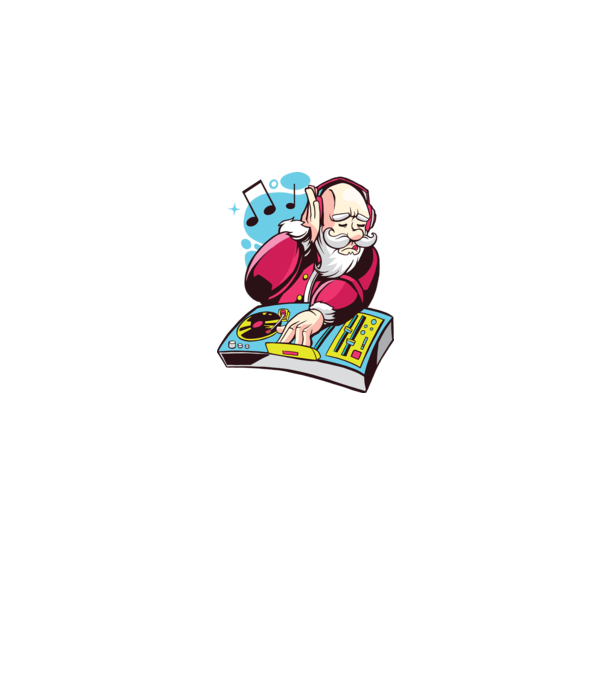 DJ Mikulás minta farmerkék pólón