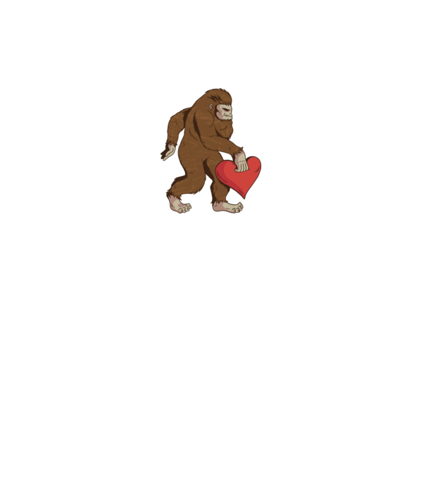 Bigfoot Jeti szívvel minta fehér pólón