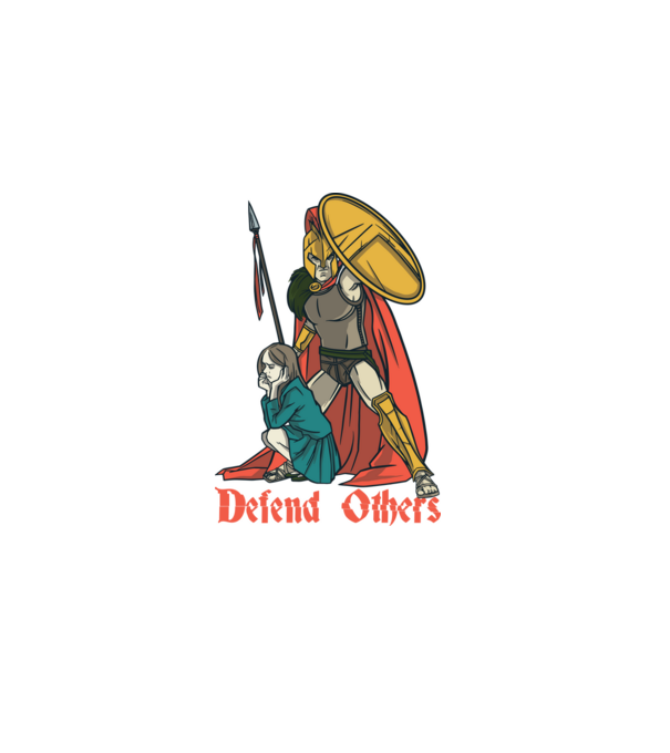 Defend Others minta sötétkék pólón