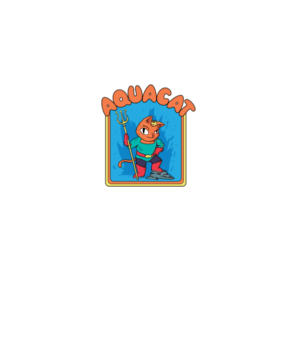 Aquacat minta sötétkék pólón
