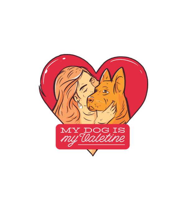 My dog is my valentine minta fehér pólón