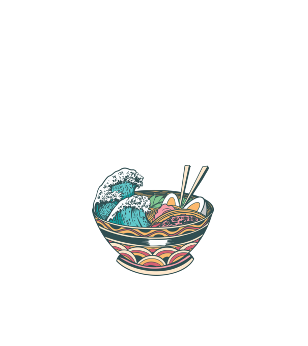 Ramen minta fehér pólón