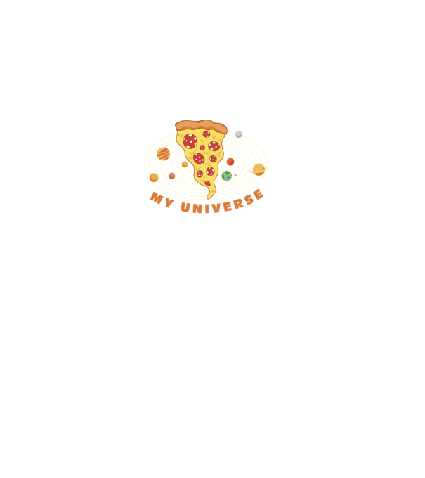 Pizza univerzum minta fekete pólón