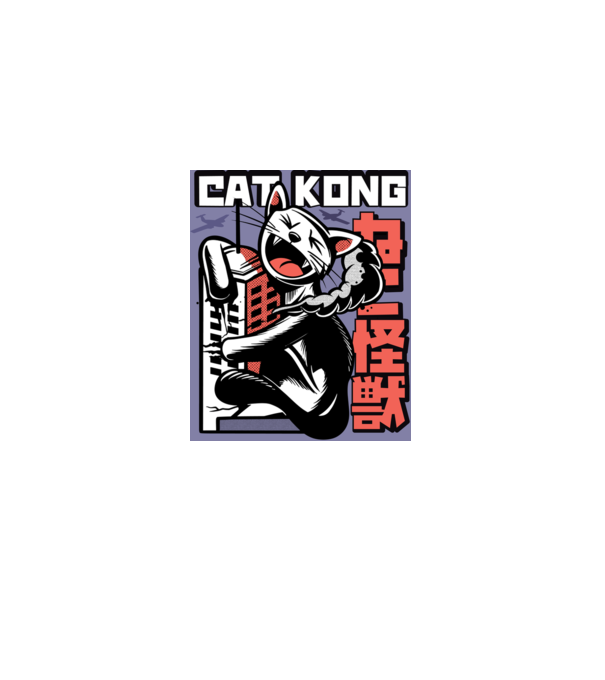 Cat Kong minta fehér pólón