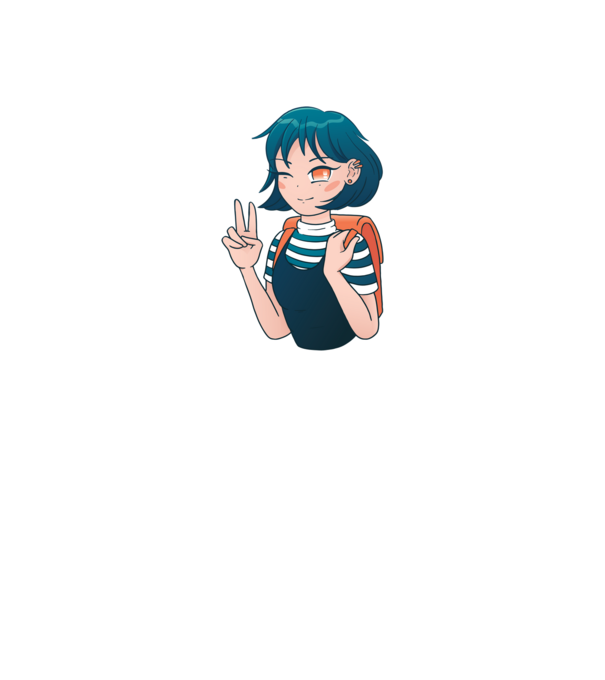 Anime Lány minta fehér pólón